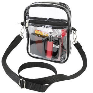 Clear Crossbody Bag With Zipper Stadium Approved Adjustable Strap Front Pocket